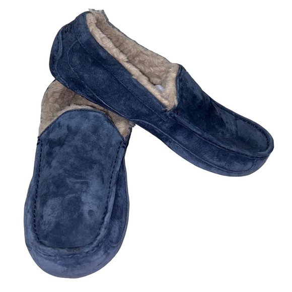 UGG Other - UGG men’s Ascot Slipper size US 11 Navy fur lined (Z)